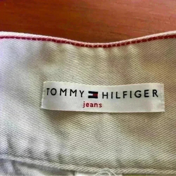 Y2K Tommy Hilfiger Jeans Women's Size 4 Bootcut Mid Rise Denim khaki Three snap - Picture 10 of 14